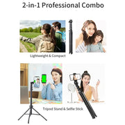 JMARY MT-36 4 Sections Adjustable Camera Stand Tripod 67-inch Live Streaming Phone Tripod