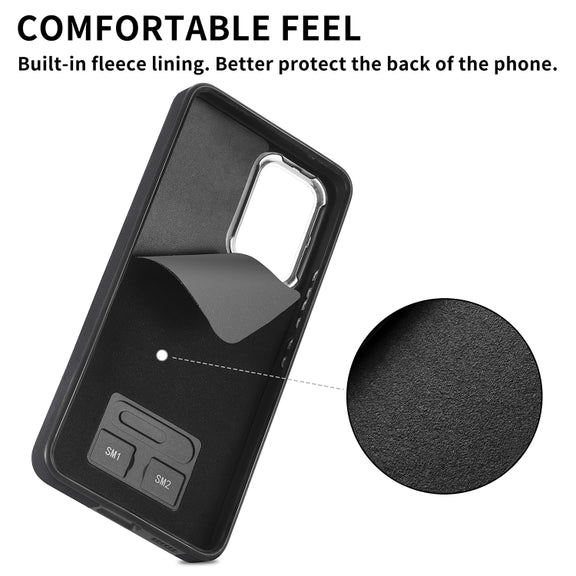 For Samsung Galaxy S23 5G Electroplating Skin-feel Leather Ring Card Wallet Phone Case(Black)
