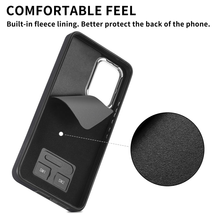 For Samsung Galaxy S23 5G Electroplating Skin-feel Leather Ring Card Wallet Phone Case(Black)