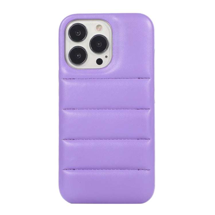 For  iPhone 15 Pro Max Down Jacket Airbag Shockproof Phone Case(Purple)