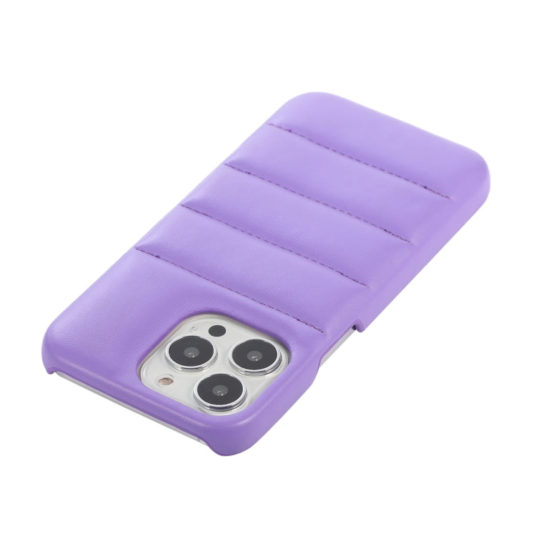 For  iPhone 15 Pro Max Down Jacket Airbag Shockproof Phone Case(Purple)