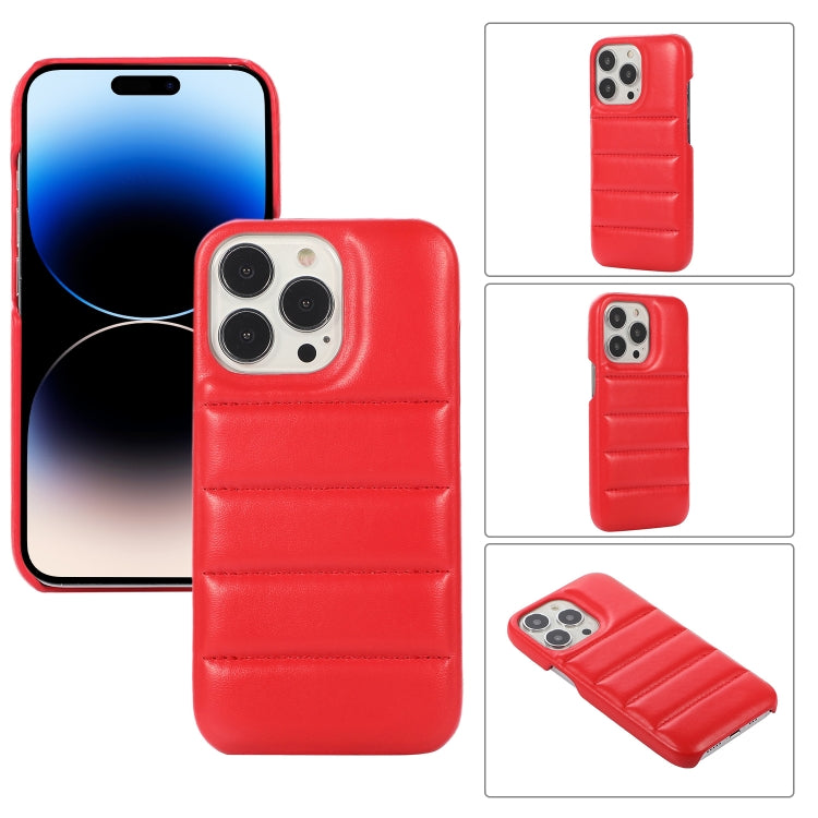For iPhone 15 Pro Down Jacket Airbag Shockproof Phone Case(Red)