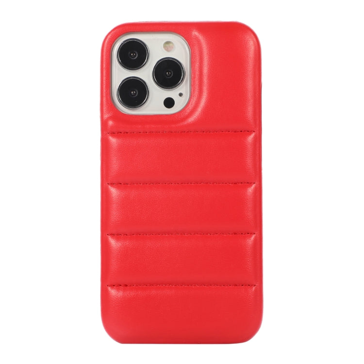 For iPhone 15 Pro Down Jacket Airbag Shockproof Phone Case(Red)
