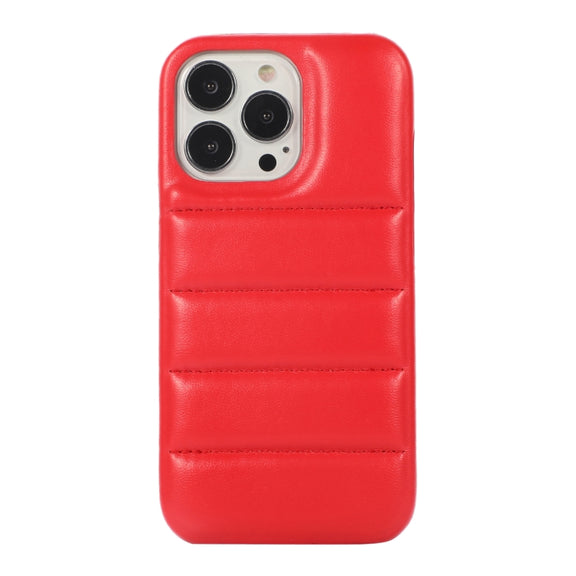 For iPhone 15 Pro Down Jacket Airbag Shockproof Phone Case(Red)