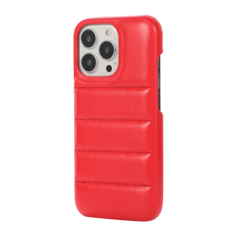 For iPhone 15 Pro Down Jacket Airbag Shockproof Phone Case(Red)