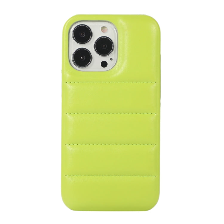 For iPhone 15 Pro Down Jacket Airbag Shockproof Phone Case(Teal)