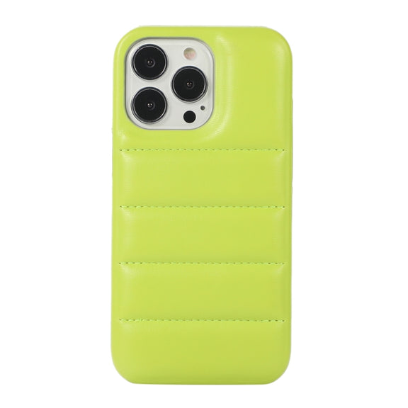 For iPhone 15 Pro Down Jacket Airbag Shockproof Phone Case(Teal)