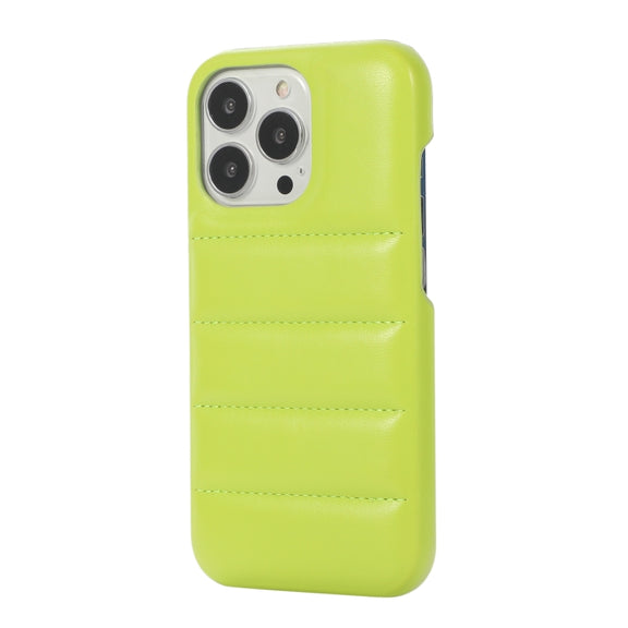 For iPhone 15 Pro Down Jacket Airbag Shockproof Phone Case(Teal)