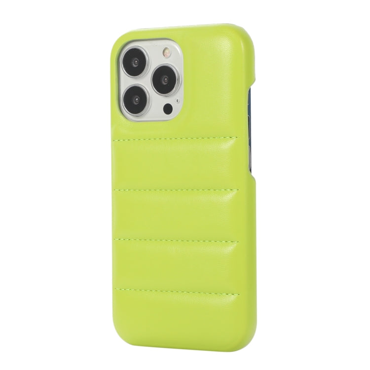 For iPhone 15 Pro Down Jacket Airbag Shockproof Phone Case(Teal)
