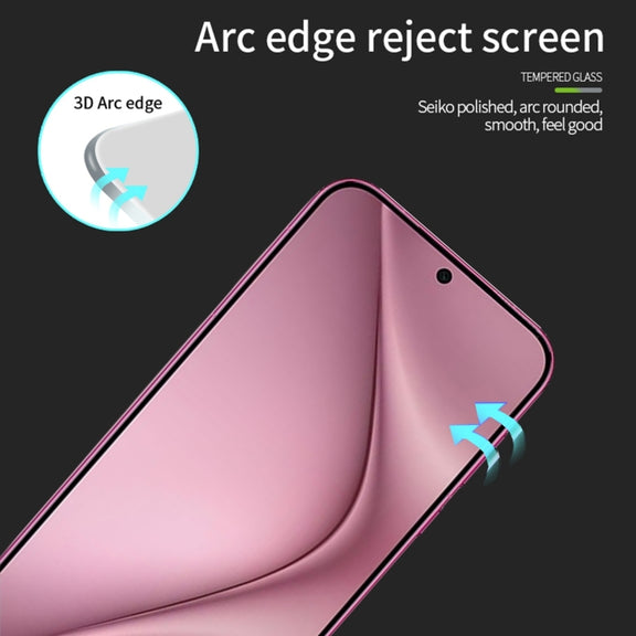 For Huawei Pura 70 MOFI 9H 3D Explosion-proof Curved Screen Tempered Glass Film(Black)