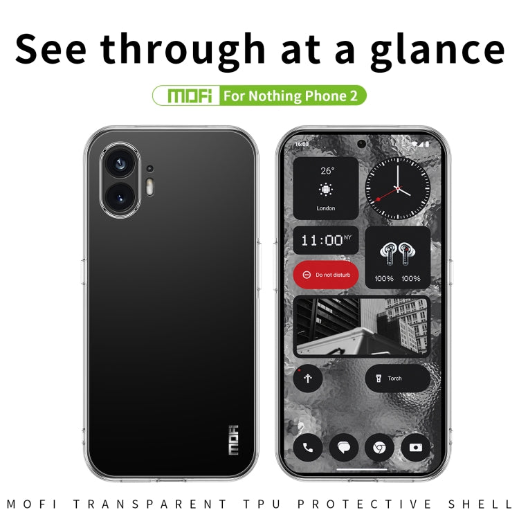For Nothing Phone 2 MOFI Ming Series Ultra-thin TPU Phone Case(Transparent)