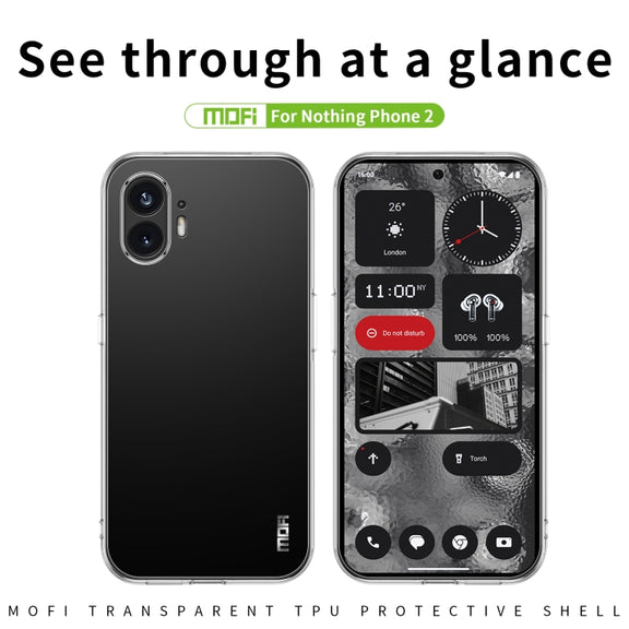 For Nothing Phone 2 MOFI Ming Series Ultra-thin TPU Phone Case(Transparent)