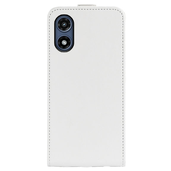 For Motorola Moto G Play 2024 R64 Texture Single Vertical Flip Leather Phone Case(White)