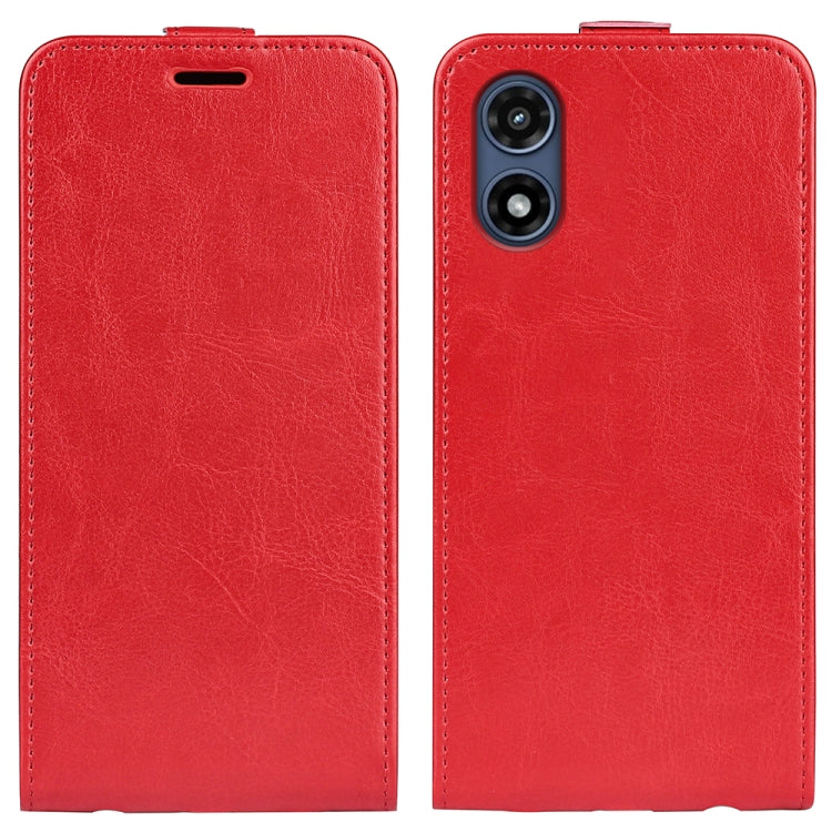 For Motorola Moto G Play 2024 R64 Texture Single Vertical Flip Leather Phone Case(Red)
