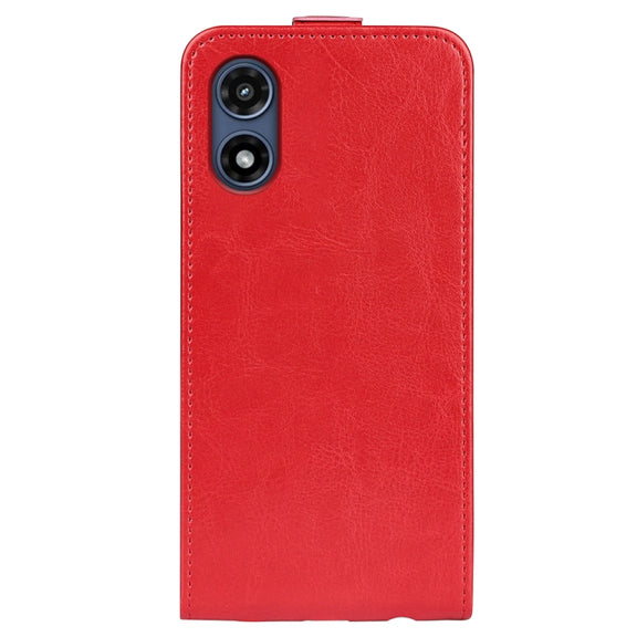 For Motorola Moto G Play 2024 R64 Texture Single Vertical Flip Leather Phone Case(Red)