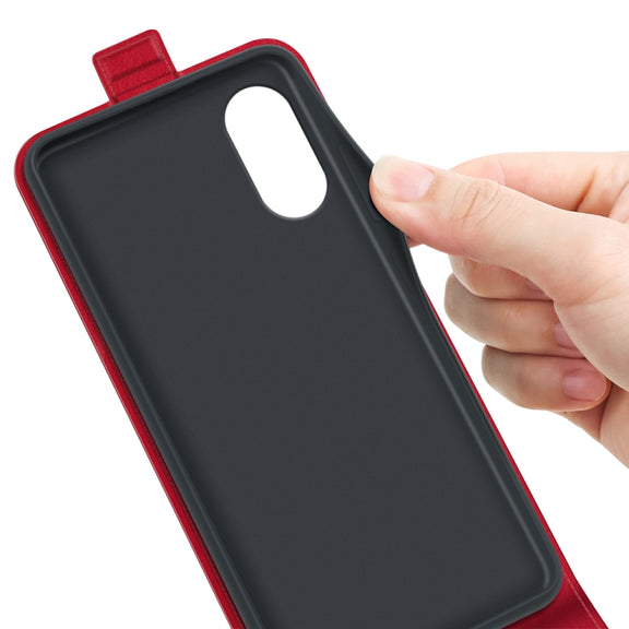 For Motorola Moto G Play 2024 R64 Texture Single Vertical Flip Leather Phone Case(Red)
