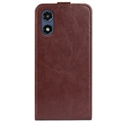 For Motorola Moto G Play 2024 R64 Texture Single Vertical Flip Leather Phone Case(Brown)