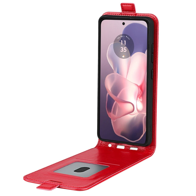 For Motorola Moto G Power 5G 2024 R64 Texture Single Vertical Flip Leather Phone Case(Red)