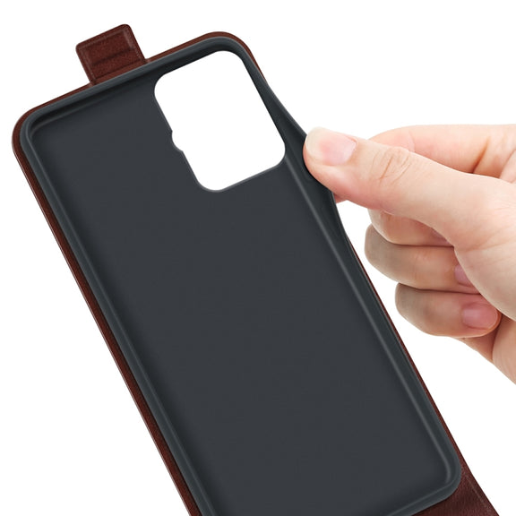 For Motorola Moto G Power 5G 2024 R64 Texture Single Vertical Flip Leather Phone Case(Brown)