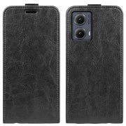For Motorola Edge 5G 2024 R64 Texture Single Vertical Flip Leather Phone Case(Black)
