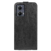 For Motorola Edge 5G 2024 R64 Texture Single Vertical Flip Leather Phone Case(Black)