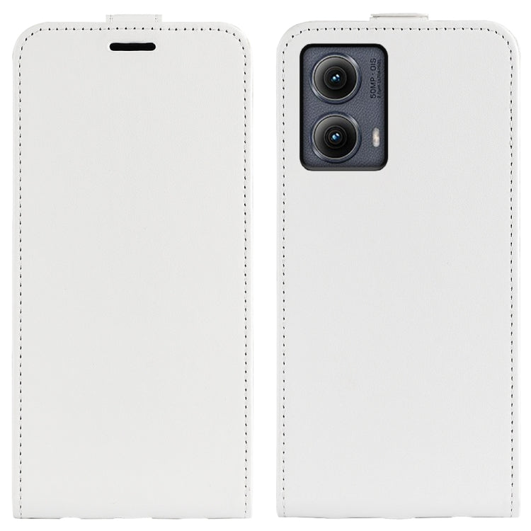 For Motorola Edge 5G 2024 R64 Texture Single Vertical Flip Leather Phone Case(White)