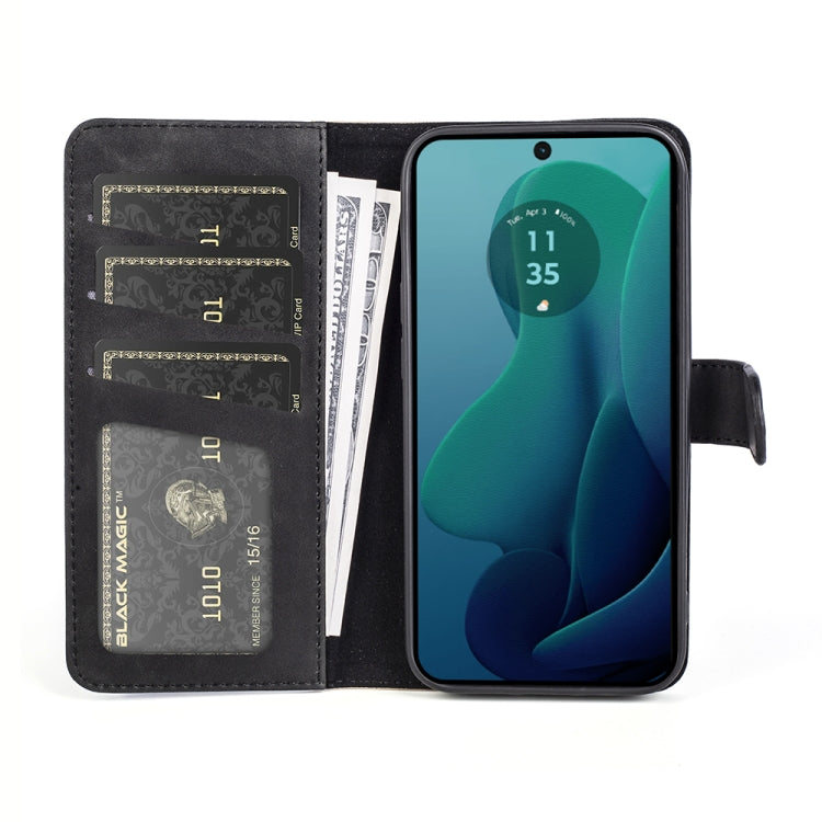 For Motolora Moto G 5G 2024 Stitching Horizontal Flip Leather Phone Case(Black)