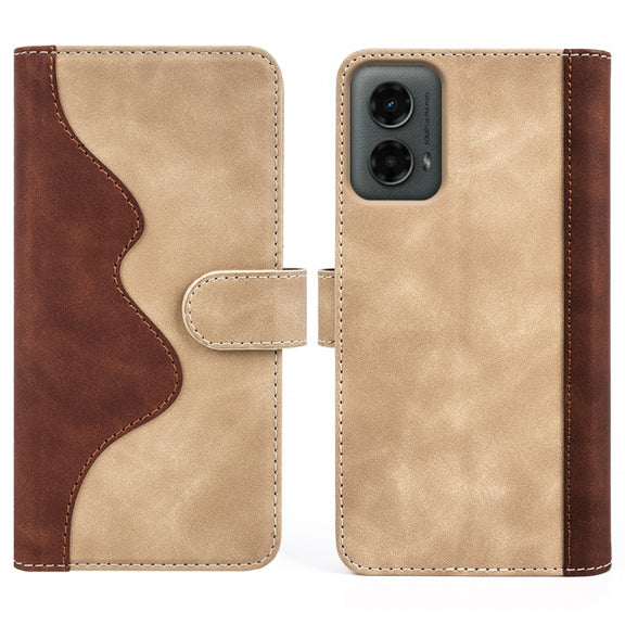 For Motolora Moto G 5G 2024 Stitching Horizontal Flip Leather Phone Case(Yellow)