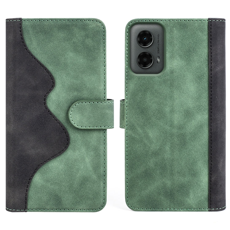 For Motolora Moto G 5G 2024 Stitching Horizontal Flip Leather Phone Case(Green)
