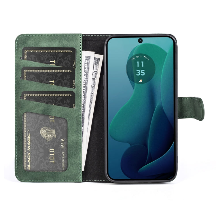 For Motolora Moto G 5G 2024 Stitching Horizontal Flip Leather Phone Case(Green)