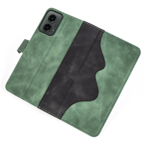 For Motolora Moto G 5G 2024 Stitching Horizontal Flip Leather Phone Case(Green)