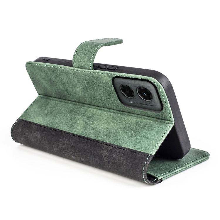 For Motolora Moto G 5G 2024 Stitching Horizontal Flip Leather Phone Case(Green)
