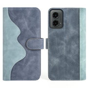For Motolora Moto G 5G 2024 Stitching Horizontal Flip Leather Phone Case(Blue)