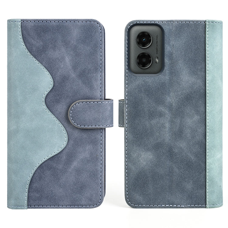 For Motolora Moto G 5G 2024 Stitching Horizontal Flip Leather Phone Case(Blue)