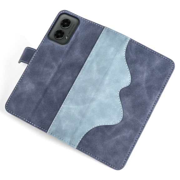For Motolora Moto G 5G 2024 Stitching Horizontal Flip Leather Phone Case(Blue)