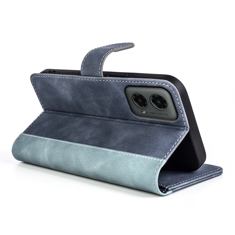 For Motolora Moto G 5G 2024 Stitching Horizontal Flip Leather Phone Case(Blue)