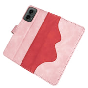For Motolora Moto G 5G 2024 Stitching Horizontal Flip Leather Phone Case(Red)