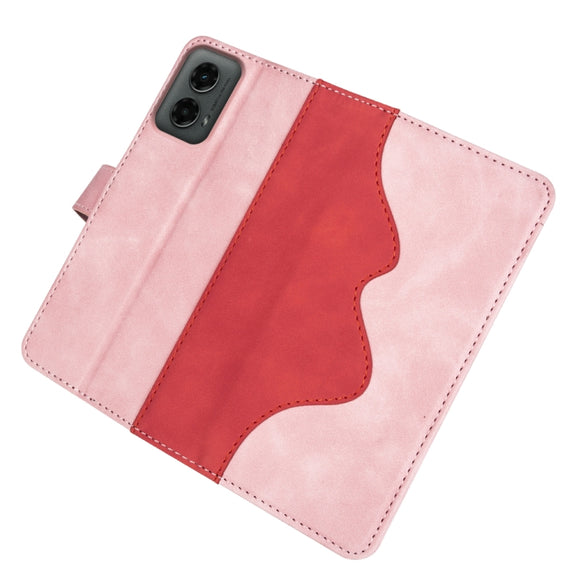 For Motolora Moto G 5G 2024 Stitching Horizontal Flip Leather Phone Case(Red)