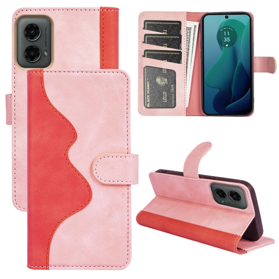 For Motolora Moto G 5G 2024 Stitching Horizontal Flip Leather Phone Case(Red)