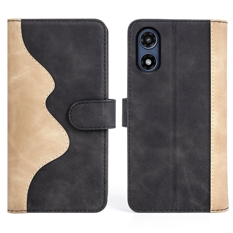 For Motorola Moto G Play 2024 Stitching Horizontal Flip Leather Phone Case(Black)