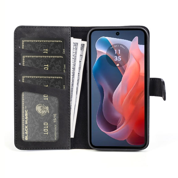 For Motorola Moto G Play 2024 Stitching Horizontal Flip Leather Phone Case(Black)