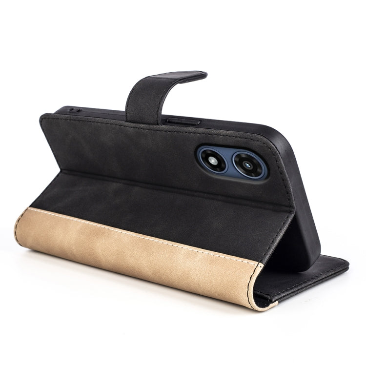 For Motorola Moto G Play 2024 Stitching Horizontal Flip Leather Phone Case(Black)