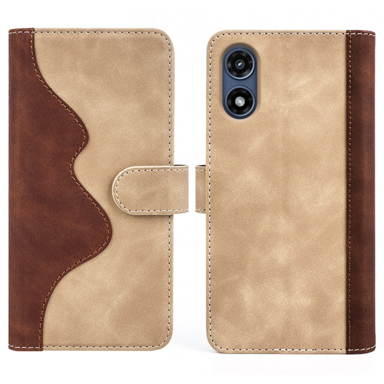 For Motorola Moto G Play 2024 Stitching Horizontal Flip Leather Phone Case(Yellow)
