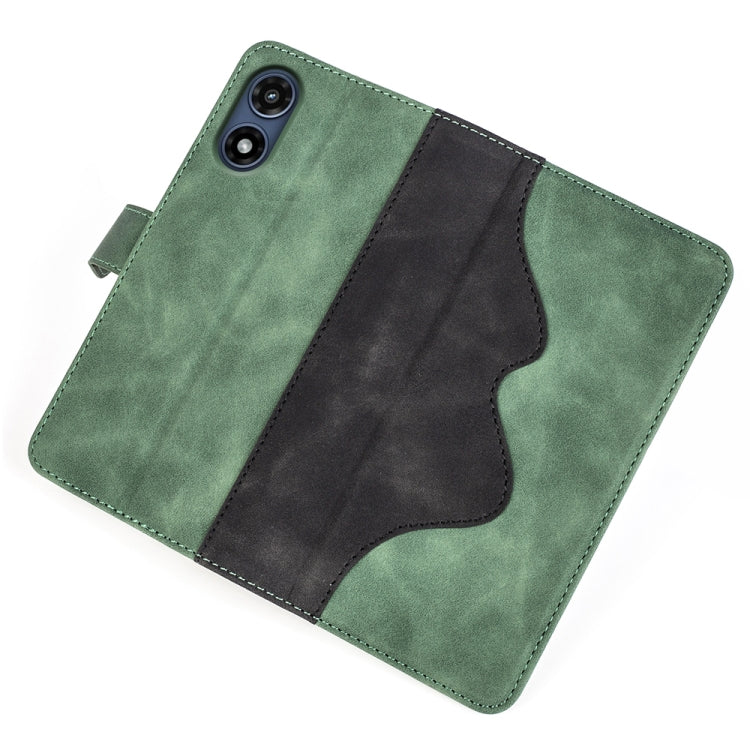 For Motorola Moto G Play 2024 Stitching Horizontal Flip Leather Phone Case(Green)