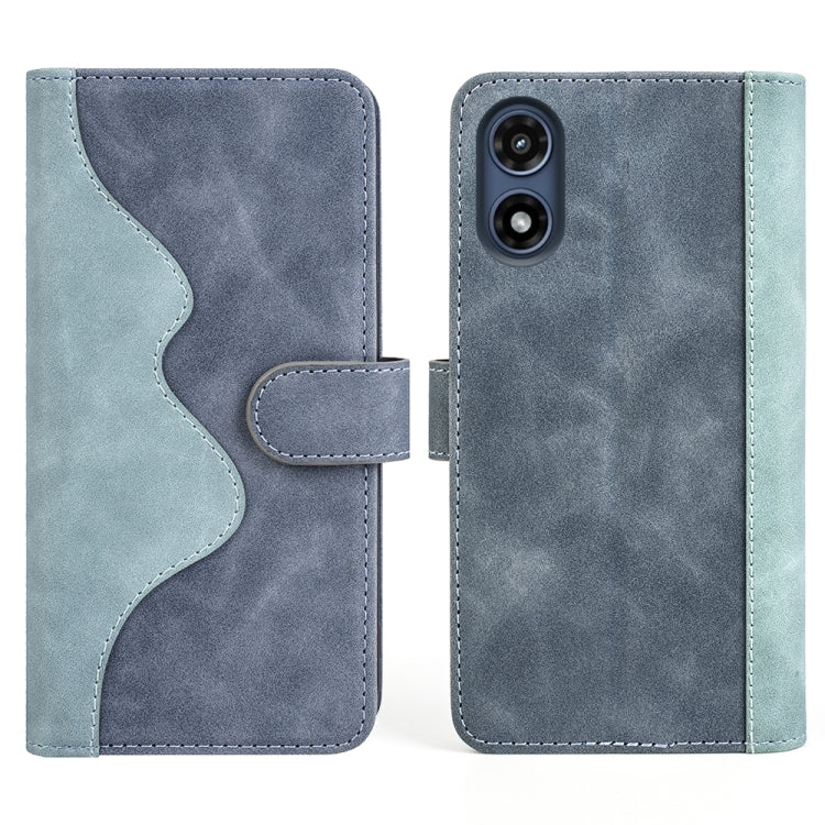 For Motorola Moto G Play 2024 Stitching Horizontal Flip Leather Phone Case(Blue)