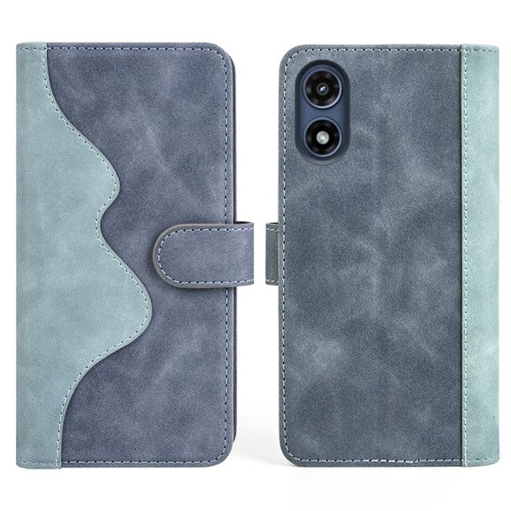 For Motorola Moto G Play 2024 Stitching Horizontal Flip Leather Phone Case(Blue)
