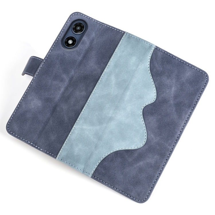 For Motorola Moto G Play 2024 Stitching Horizontal Flip Leather Phone Case(Blue)