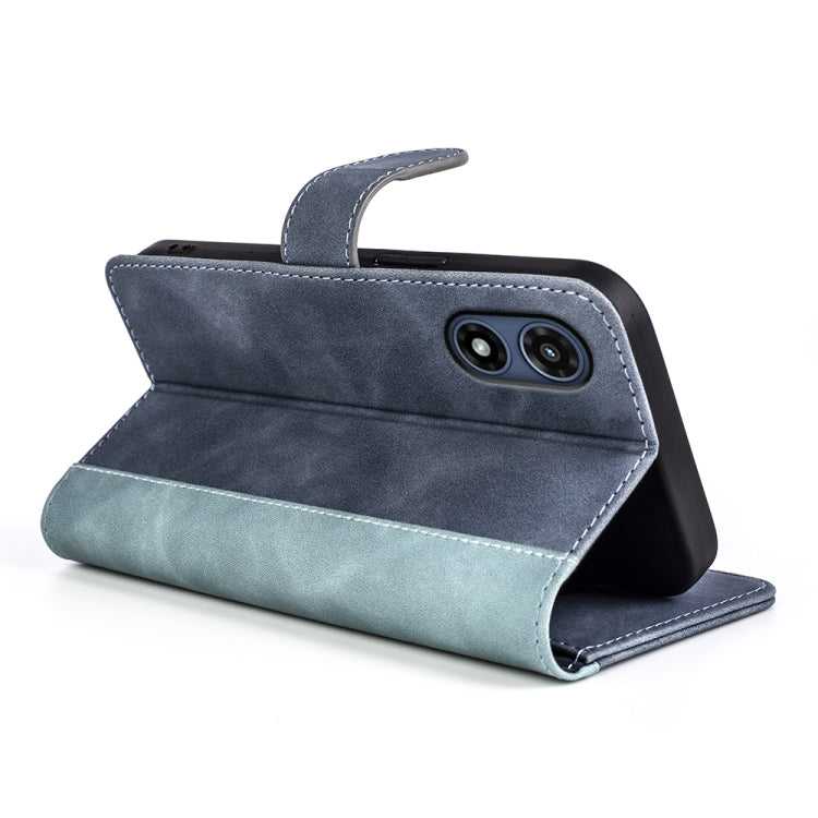 For Motorola Moto G Play 2024 Stitching Horizontal Flip Leather Phone Case(Blue)