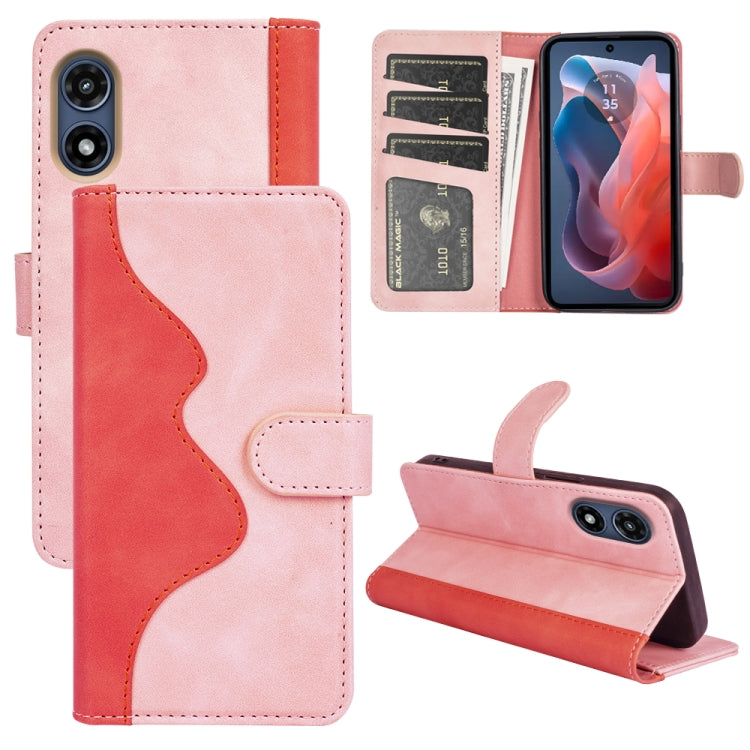 For Motorola Moto G Play 2024 Stitching Horizontal Flip Leather Phone Case(Red)