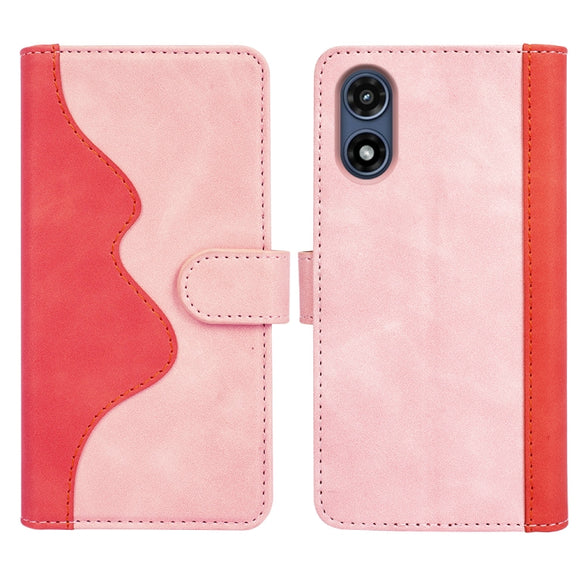 For Motorola Moto G Play 2024 Stitching Horizontal Flip Leather Phone Case(Red)